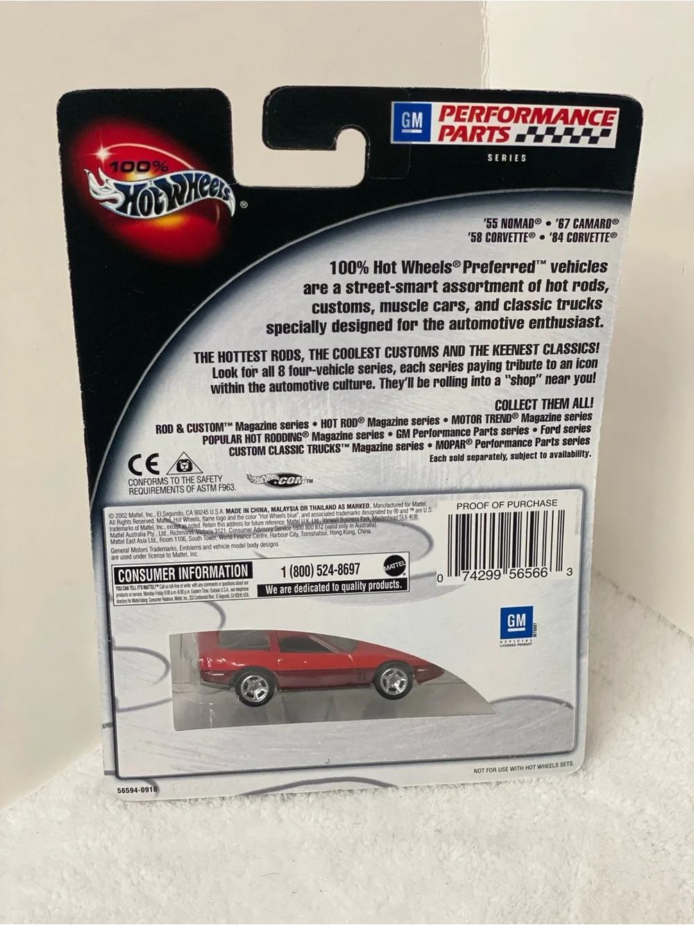 Hot Wheels 100% GM Performance Parts4/4 Red 1984 Chevy Corvette New in Package
